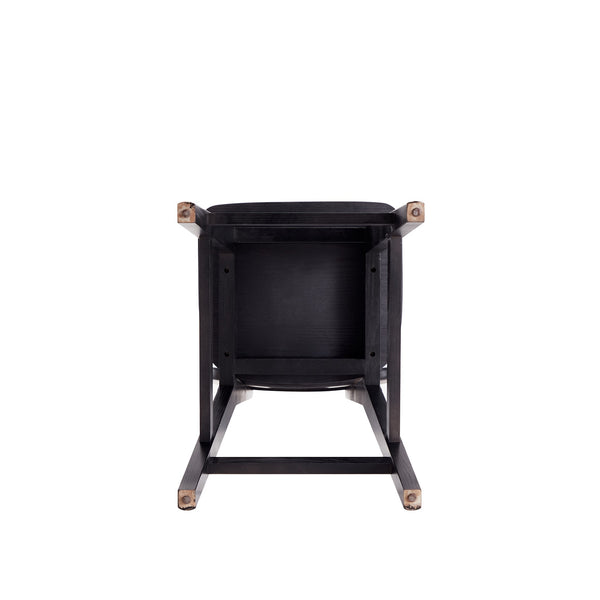 English Elm Versailles Cane Back Wood Counter Stool with Solid Ash Frame, Rattan Seat, 275 lb Capacity, Fully Assembled Black+Natural B365P398062