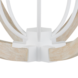 Bastian Sandstone Orb Chandelier - Modern Wrought Iron & Wood Lighting Fixture for Sophisticated Spaces