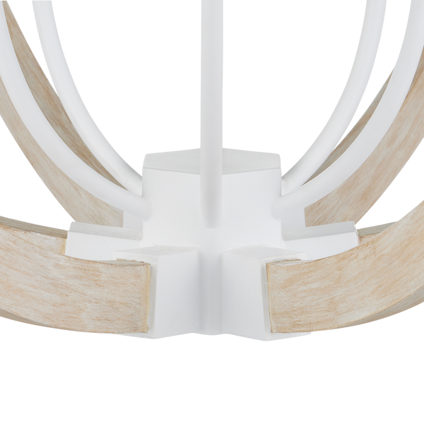 Bastian Sandstone Orb Chandelier - Modern Wrought Iron & Wood Lighting Fixture for Sophisticated Spaces