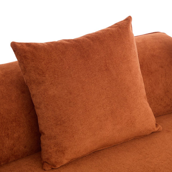 English Elm Christopher Knight Home® - 126" Curved Sectional Sofa - Dark Orange Full Foam, Oversized 5-Seater For Modern Living Rooms N771P247830C_N771P247831C