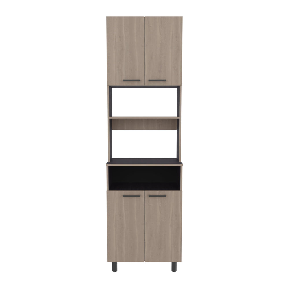 English Elm Otomo Dual-Tone Pantry Cabinet with 5 Shelves & 4 Doors, Coffee Station Shelf, Tall MDF Storage B200P335367