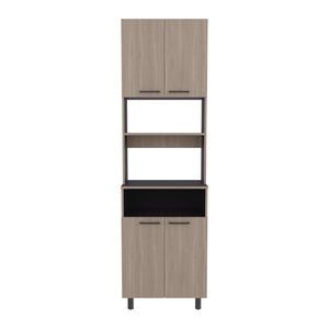English Elm Otomo Dual-Tone Pantry Cabinet with 5 Shelves & 4 Doors, Coffee Station Shelf, Tall MDF Storage B200P335367