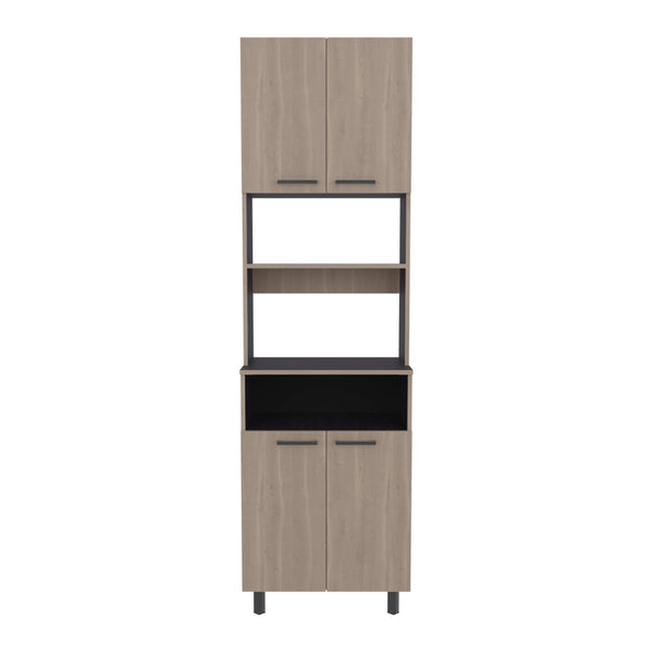 English Elm Otomo Dual-Tone Pantry Cabinet with 5 Shelves & 4 Doors, Coffee Station Shelf, Tall MDF Storage B200P335367