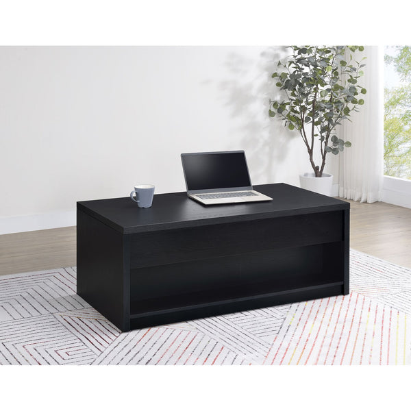 English Elm Fletcher Lacquered High Gloss Coffee Table with Open Shelf for Modern Living Rooms B062P447736