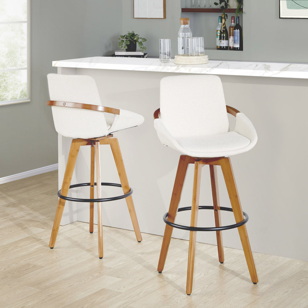 English Elm Dining/accent Chair Solid Wood Tapered Legs Cream Upholstery Mid-century Modern Seating Cream B202P471199