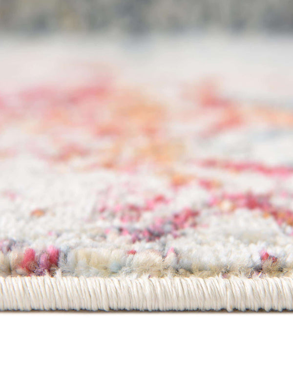 Unique Loom Baracoa Panamericana Machine Made Medallion Rug Cream, Blue/Orange/Red/Gray/Gold 8' 2" x 8' 2"