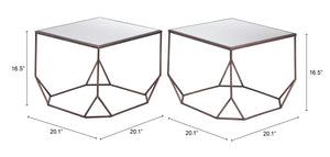 Arzon Coffee Table Set (2-Piece) Bronze 109835 Zuo Modern