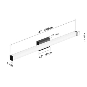 English Elm Black Modern 41" LED Vanity Light Bar Matte Black Wall-Mount Bathroom Fixture Cool White 6000K Energy-Efficient W2312P374952