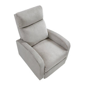 English Elm Modern Parsons Push Back Recliner Chair in Soft Corduroy Fabric — Sleek Comfortable Living Room Lounger with Solid Wood Frame and Easy Recline Mechanism Light Gray 30 L x 27 W x 21.5 H B011P395853