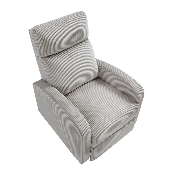 English Elm Modern Parsons Push Back Recliner Chair in Soft Corduroy Fabric — Sleek Comfortable Living Room Lounger with Solid Wood Frame and Easy Recline Mechanism Light Gray 30 L x 27 W x 21.5 H B011P395853