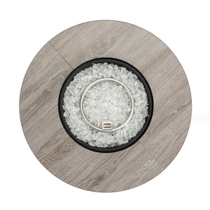 English Elm 30" 30inch Propane Fire Pit Table 50,000 BTU Steel Frame Wood Grain Ceramic Top Outdoor Patio W853P301524