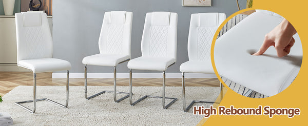 English Elm Table and Chair Set Extendable Mdf Round Oval Dining with 6 Gray Pu Seats Silver,Transparent,White W1151S04554