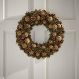 Christopher Knight Home® - Noble House - 18.5" Pine Cone Unlit Artificial Christmas Wreath