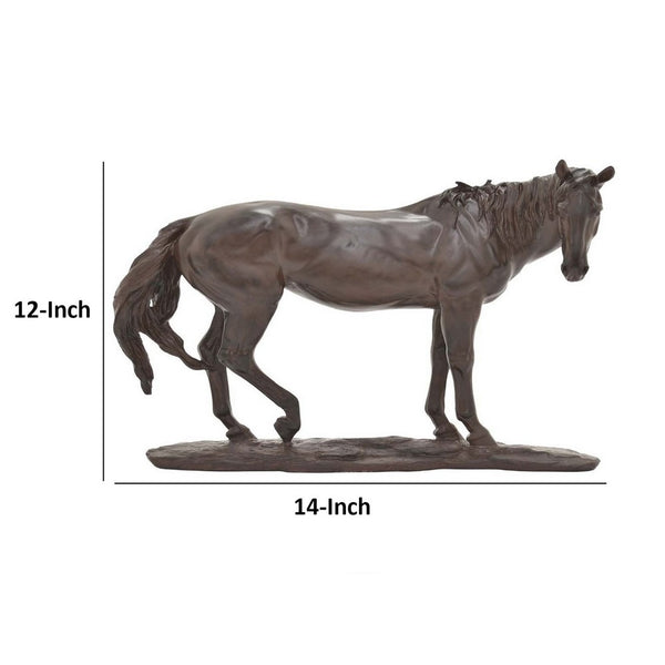 English Elm Refi Brown Resin Horse Sculpture Rustic Farmhouse Decor for Shelf or Mantel B056P416871