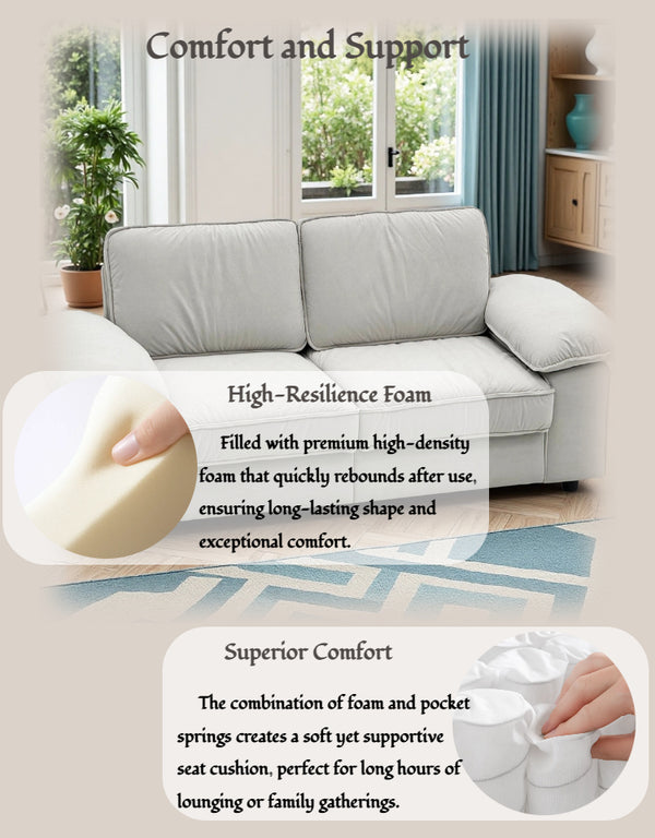 English Elm Fx-P20M-2S-Cw Cream White Storage Loveseat Sofa - Stylish Compact Couch With Hidden Storage For Small Spaces W576S00228