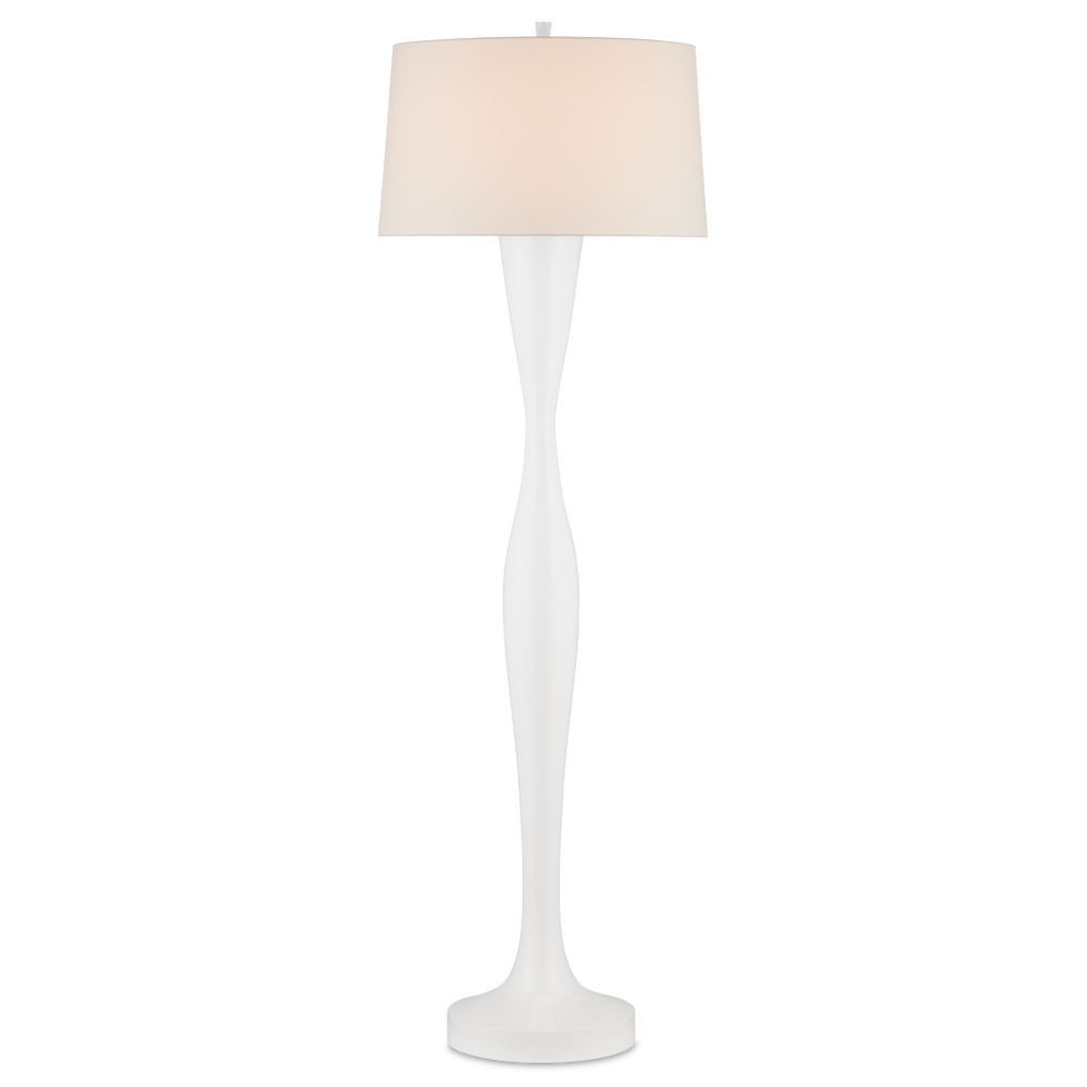 Monica Floor Lamp - Elegant White Wood Design with Linen Shade for Contemporary Home Décor Style