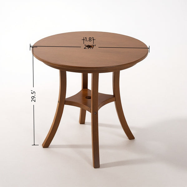 English Elm 3-Piece HDPE Outdoor Dining Set with Round Table and 2 Armless Chairs, Weatherproof Compact Bistro Brown W3566S00020