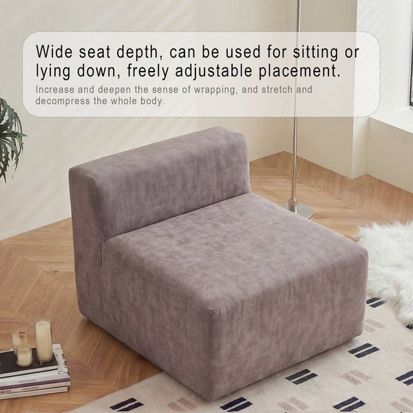 English Elm Cube Velvet Lounge Chair Dense Foam Compact Seat for Bedroom or Studio Apartment W3670P355790