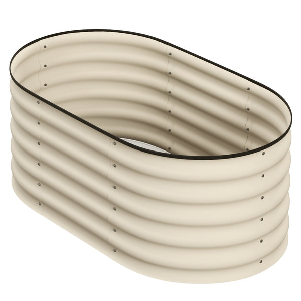 English Elm Outsunny 3.5' X 2' Galvanized Raised Garden Bed Kit - Durable Metal Planter Box For Flowers & Veggies W2225P200926-GIGA