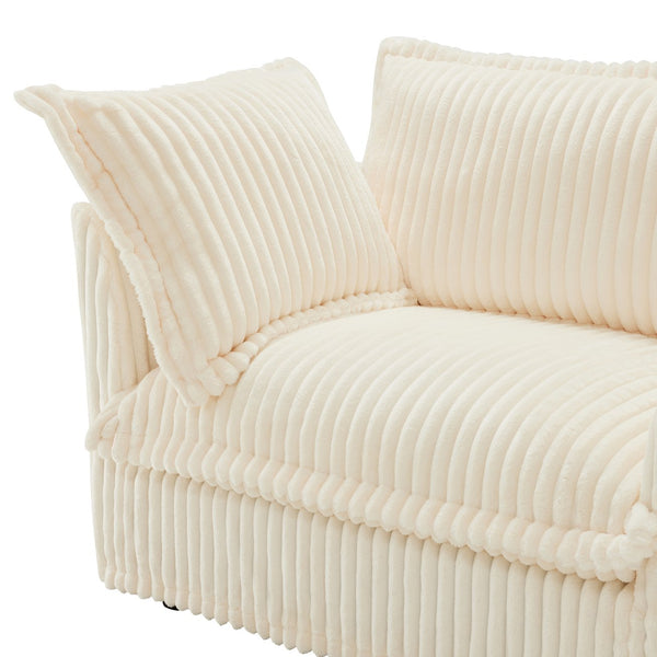 English Elm Modern Slipcovered 2-Seat Sofa In Cream Corduroy – Cozy, Stylish, And Perfect For Small Spaces! W3041S00018