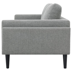 English Elm Andrena Grey Track Arms Sofa with Pocket Coil Seating, Reversible Cushions & Tall Black Legs B062P358306
