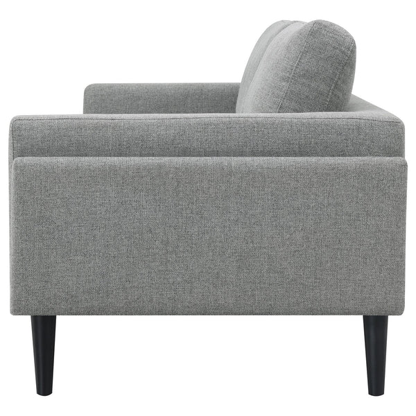 English Elm Andrena Grey Track Arms Sofa with Pocket Coil Seating, Reversible Cushions & Tall Black Legs B062P358306
