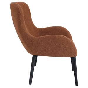 English Elm Luna Rust Upholstered Chair with Curved Mid-Century Silhouette, Plush Textured Fabric & Comfort Trim B062P299844