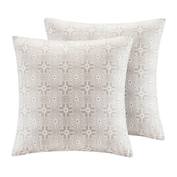 English Elm 6 Piece Madison Park Malia Embroidered Cotton Reversible Comforter Set Ivory/Grey Full/Queen — Shabby Chic Elegance, Machine Washable B035128872