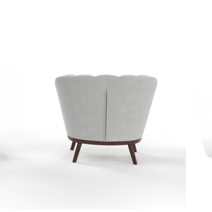 English Elm 1pc Barrel Accent Chair Channel-tufted Velvet Upholstery Mid-century Bedroom Lounge Seat B011P479018