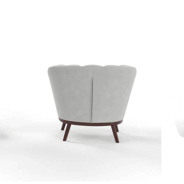 English Elm 1pc Barrel Accent Chair Channel-tufted Velvet Upholstery Mid-century Bedroom Lounge Seat B011P479018