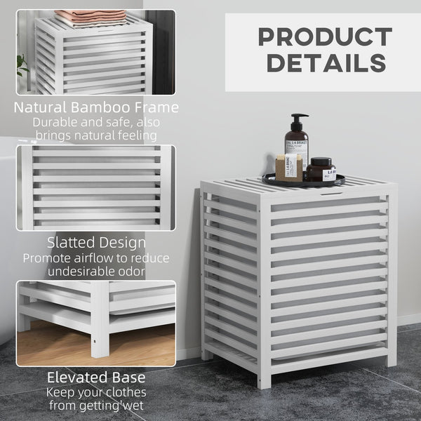 English Elm HOMCOM Slim Bathroom Storage Cabinet Narrow Freestanding Organizer with Drawers & Hidden Compartments White W2225P200755