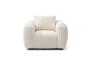 English Elm Cancun White Boucle Upholstered Chair G00932A-C — Plush Cushioning, Support Pillow, Durable Frame B078S00626