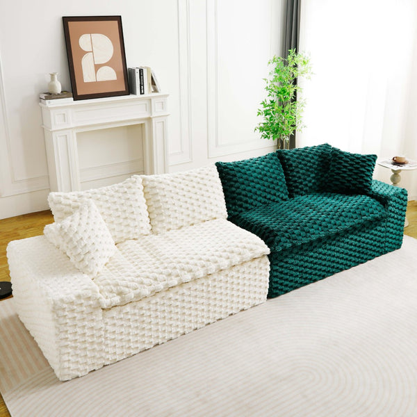 English Elm Luxury Color-Block Turtle Velvet Sofa - Modular Design For Stylish Living Room Comfort & Flexibility P2 W3371S00046-GIGA