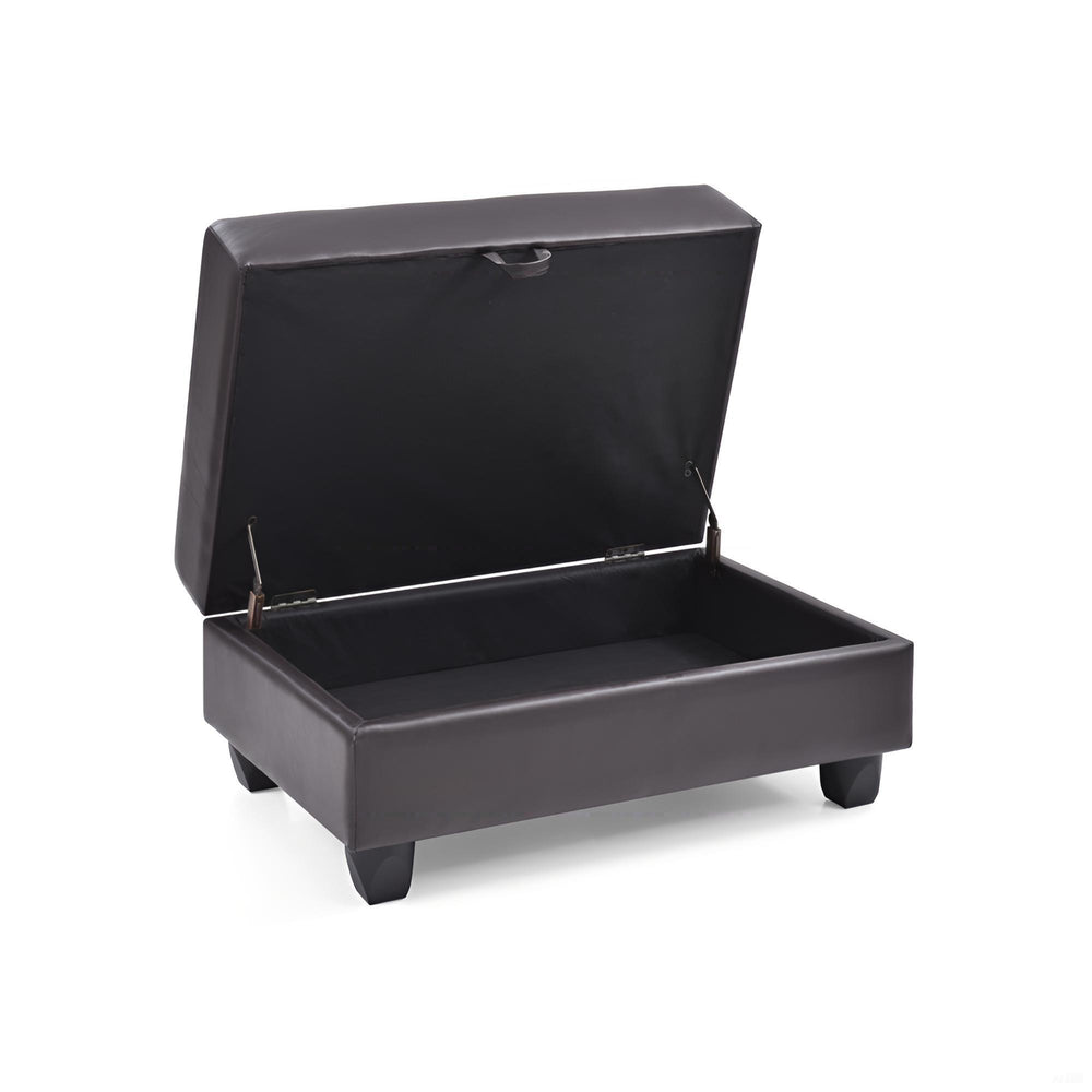 English Elm Revere Cappuccino Ottoman G305-O – Tufted Faux Leather Extra Seating, No Assembly, Durable Frame B078108151