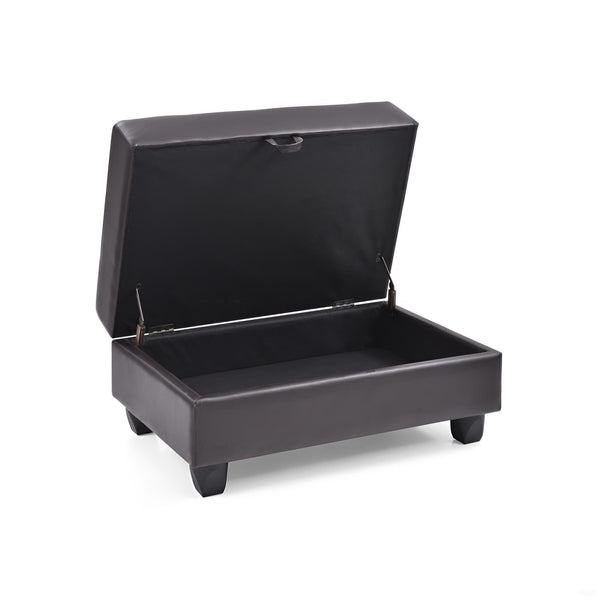 English Elm Revere Cappuccino Ottoman G305-O – Tufted Faux Leather Extra Seating, No Assembly, Durable Frame B078108151