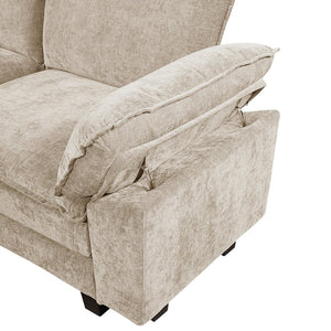 English Elm Modern 5-Piece Modular Sectional Sofa Set In Plush Taupe Chenille For Stylish Comfort & Durability B011S01810