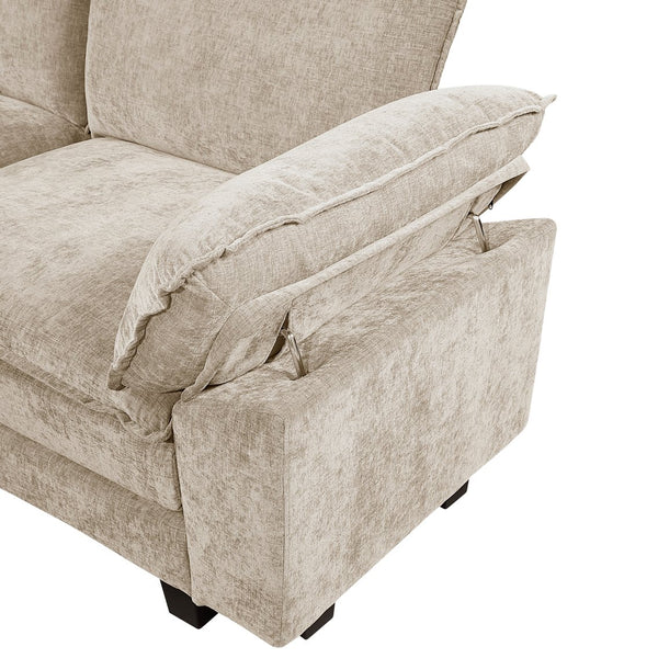 English Elm Modern 6-Piece Modular Sectional Sofa Set In Plush Taupe Chenille - Stylish Comfort For Living Rooms B011S01812