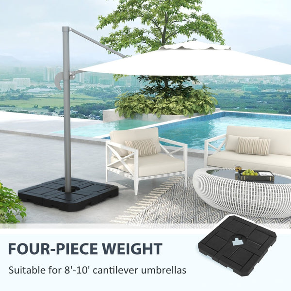 English Elm Outsunny 4-Piece Fillable Umbrella Base Weight Set For 8'-10' Offset Umbrellas, Heavy-Duty Stability W2225P174192-GIGA