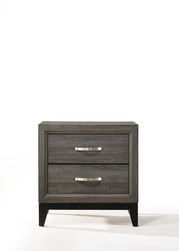 English Elm Valdemar Weathered Gray Nightstand with 2 Spacious Drawers, Dovetail Construction, Nickel Handles B2726P271651