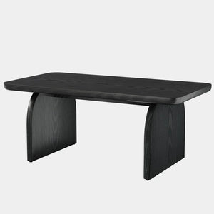 English Elm Modern Farmhouse Rectangular Coffee Table with Rustic Wood Grain and Sturdy H Base T3971P447171