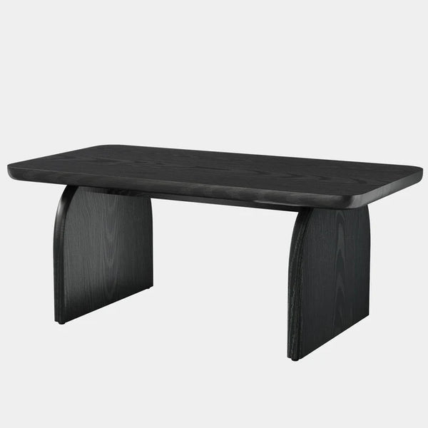 English Elm Modern Farmhouse Rectangular Coffee Table with Rustic Wood Grain and Sturdy H Base T3971P447171