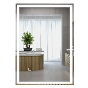 English Elm HOMCOM LED Bathroom Mirror 31.5"x23.5" Touch Dimmable, 3 Color Temps, Memory, IP44 Waterproof W2225P173993