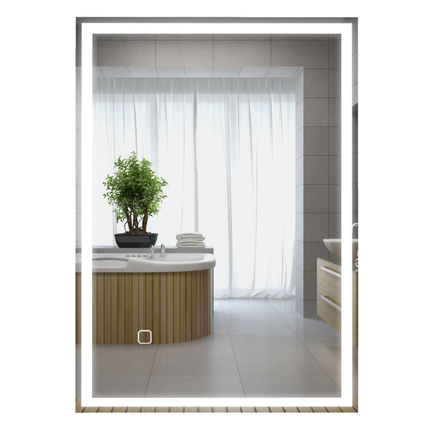 English Elm HOMCOM LED Bathroom Mirror 31.5"x23.5" Touch Dimmable, 3 Color Temps, Memory, IP44 Waterproof W2225P173993