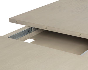 Sunpan Rhaenyra 86" To 120" Extension Dining Table - Elegant Sand Beige Oak Veneer for Stylish Dining Spaces