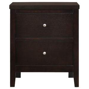 English Elm Werner Full Bedroom Set with Leatherette Accents in Warm Cappuccino Wood Finish B062S00771