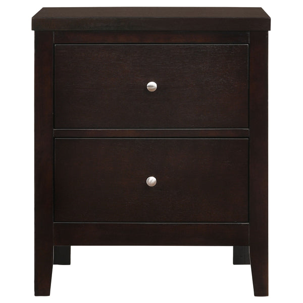 English Elm Werner Full Bedroom Set with Leatherette Accents in Warm Cappuccino Wood Finish B062S00771