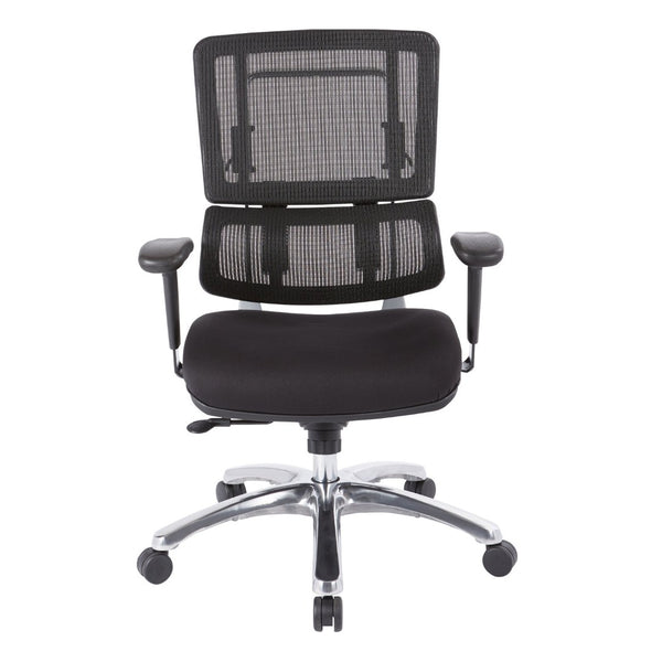 OSP Home Furnishings Vertical Mesh Back Manager Chair with Lumbar Support for Modern Home Office Use Coal 99662C-30