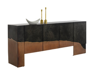 Sunpan Tapio Sideboard - Unique Mango Wood Elegance With Copper & Zinc Iron Patina For Stylish Spaces Black Iron ,Wood 111818