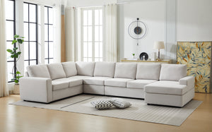 English Elm Large Modular L Shaped Sectional Sofa with Plush Cushions for Contemporary Living B2730S00068