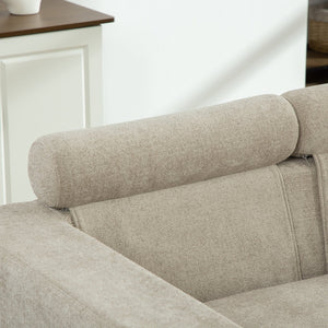 English Elm 56.3" Chenille Linen Sleeper Sofa with Pocketed Springs and Modern Metal Base W3189S00009